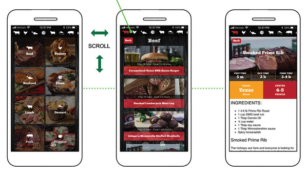How to access recipes on the App