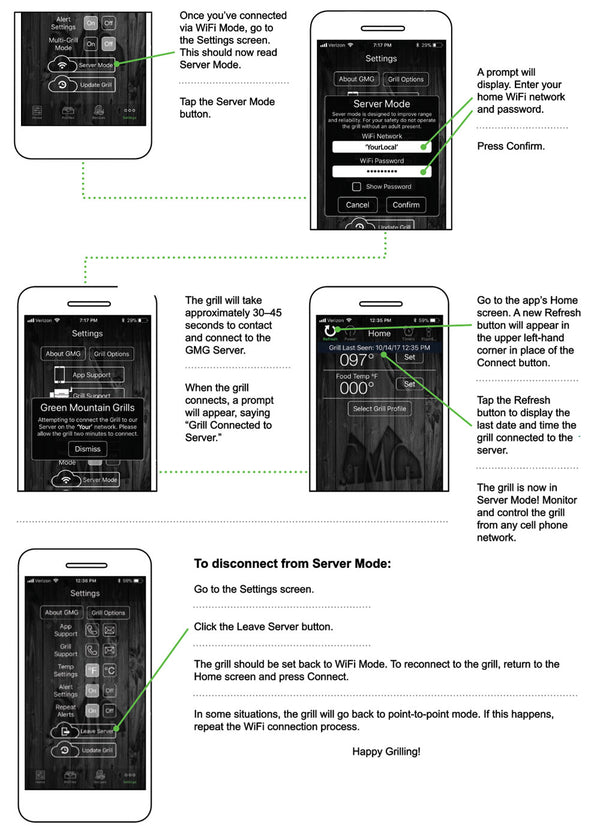 Connecting to your grill (Server Mode)